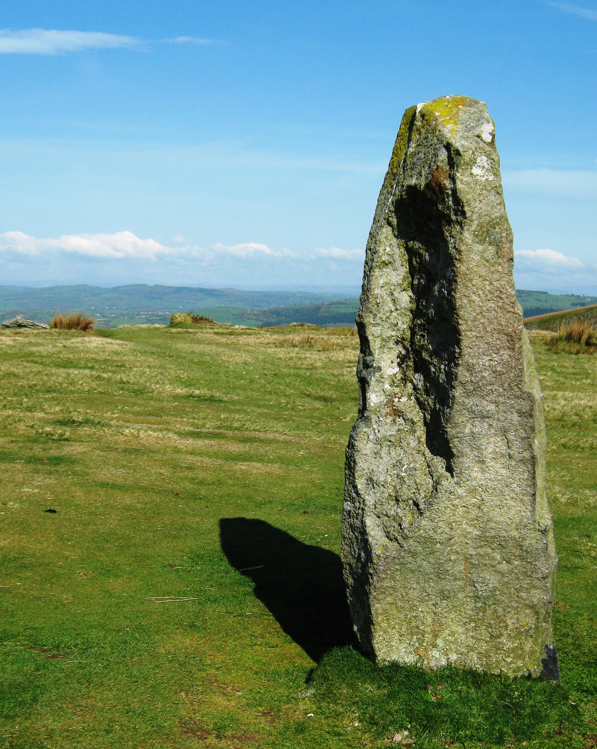A stone in Mitchell's Fold, a Bronze Age stone circle in southwest Shropshire