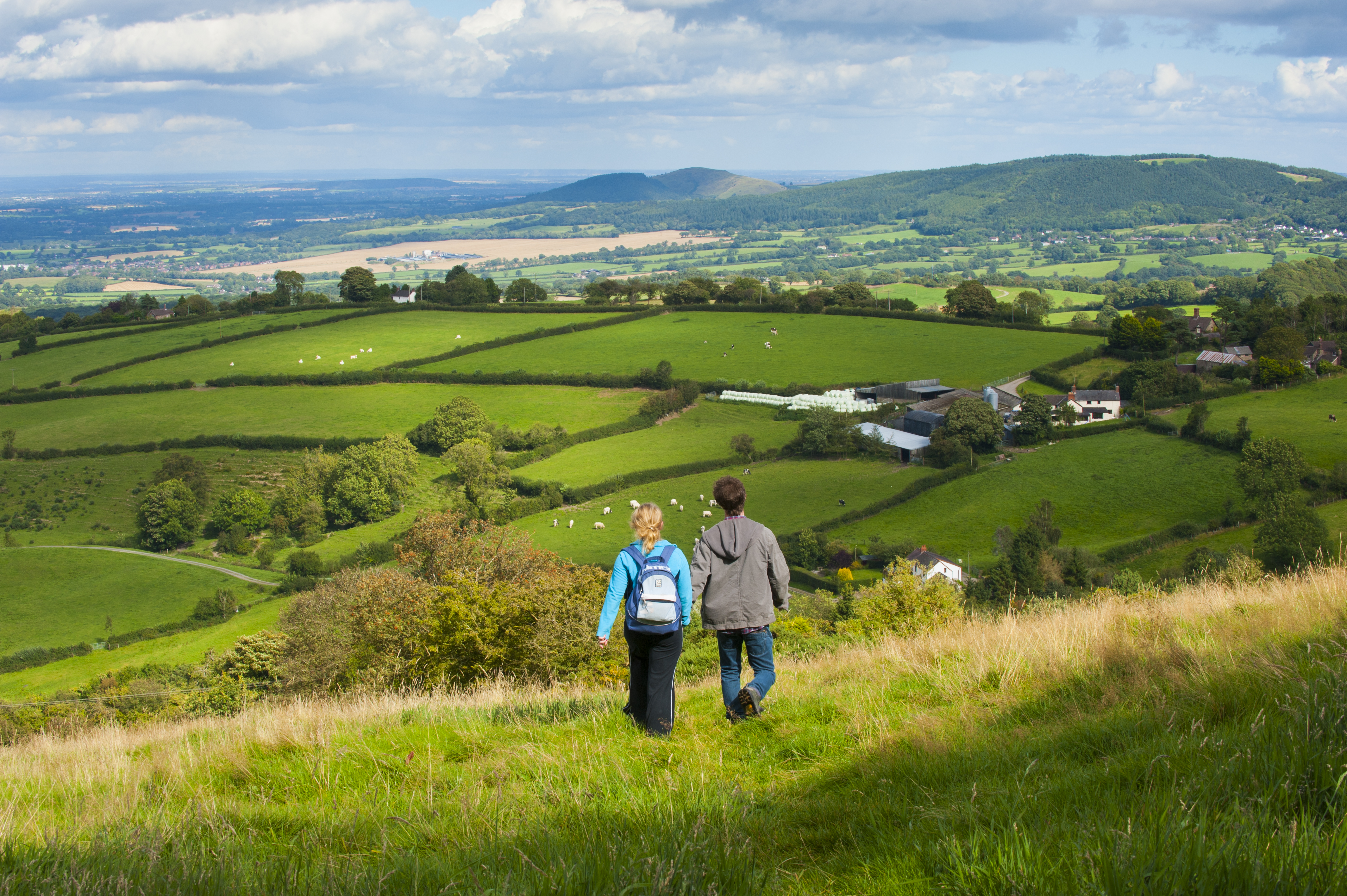 Walkers on Bromlow Callow, Shropshire.