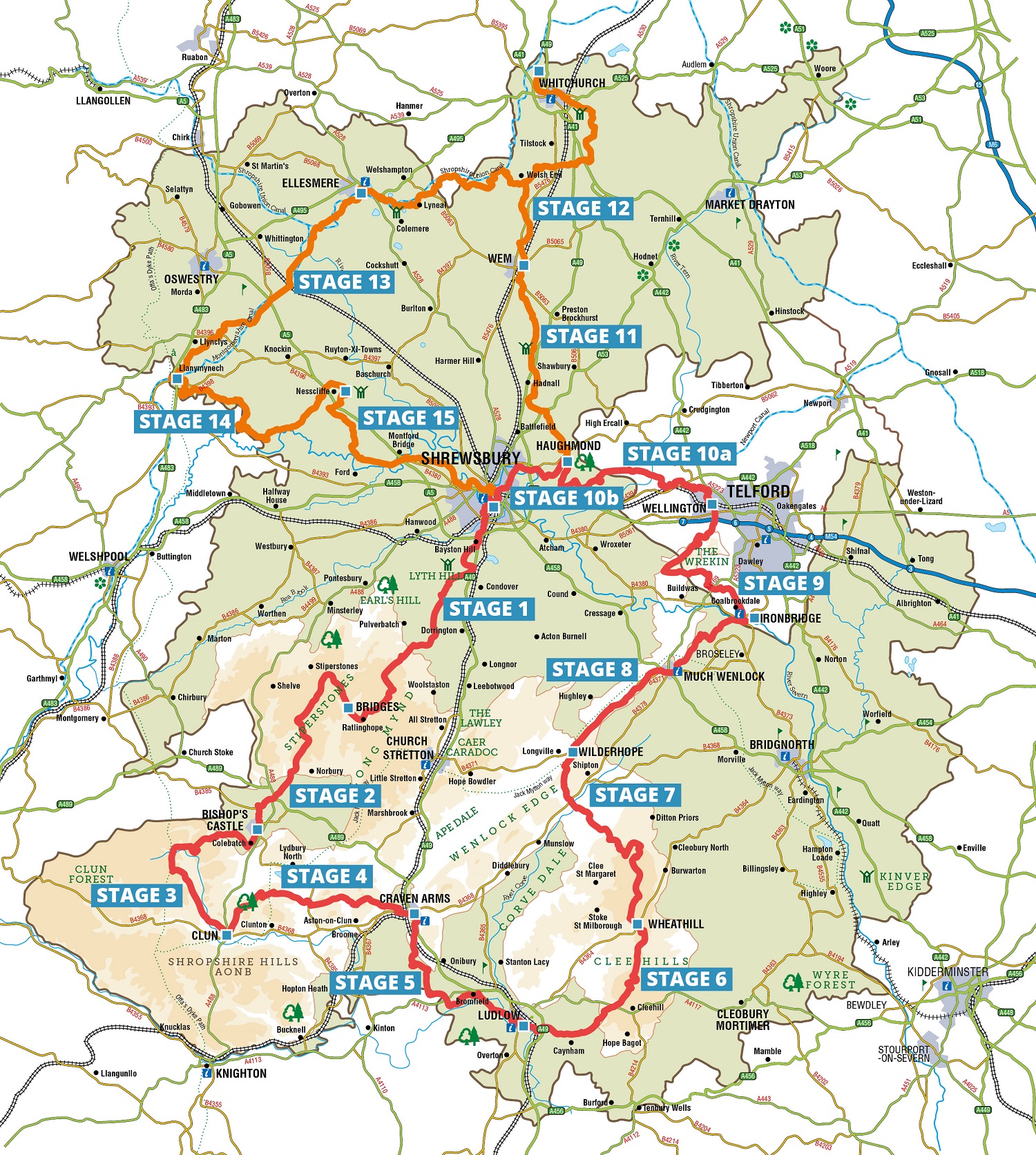 Shropshire way map