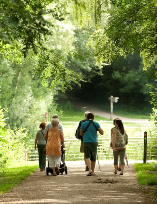 a family walking through Severn valley country park