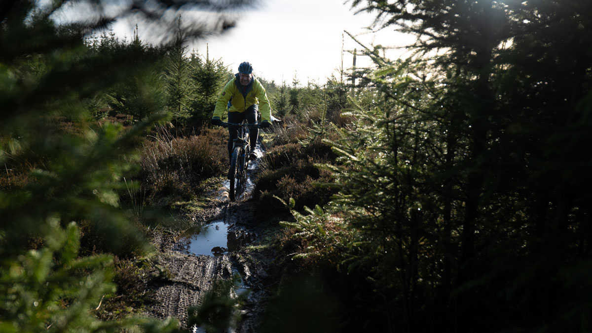 A cyclist in the Shropshire countryside