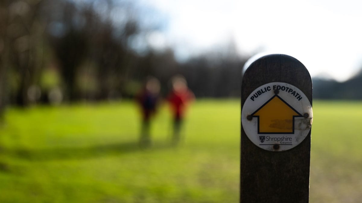 Footpath sign in shropshire
