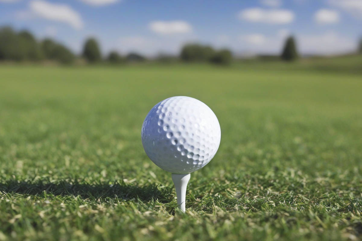 A golf ball on a tee
