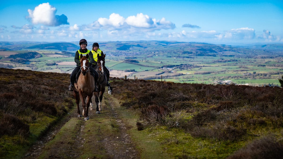 Horse riding in the Shropshire hills
