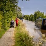 Walking along the Towe path at Whixall moss
