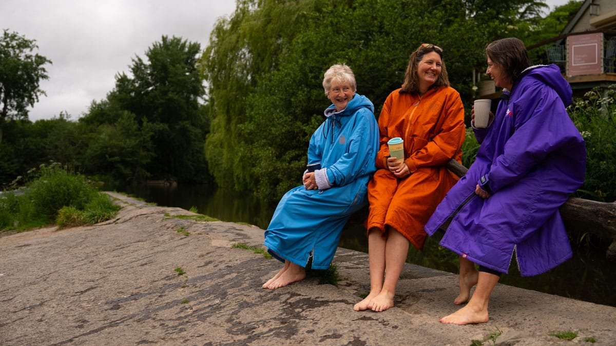 3 ladies in dry robes by the river ludlow