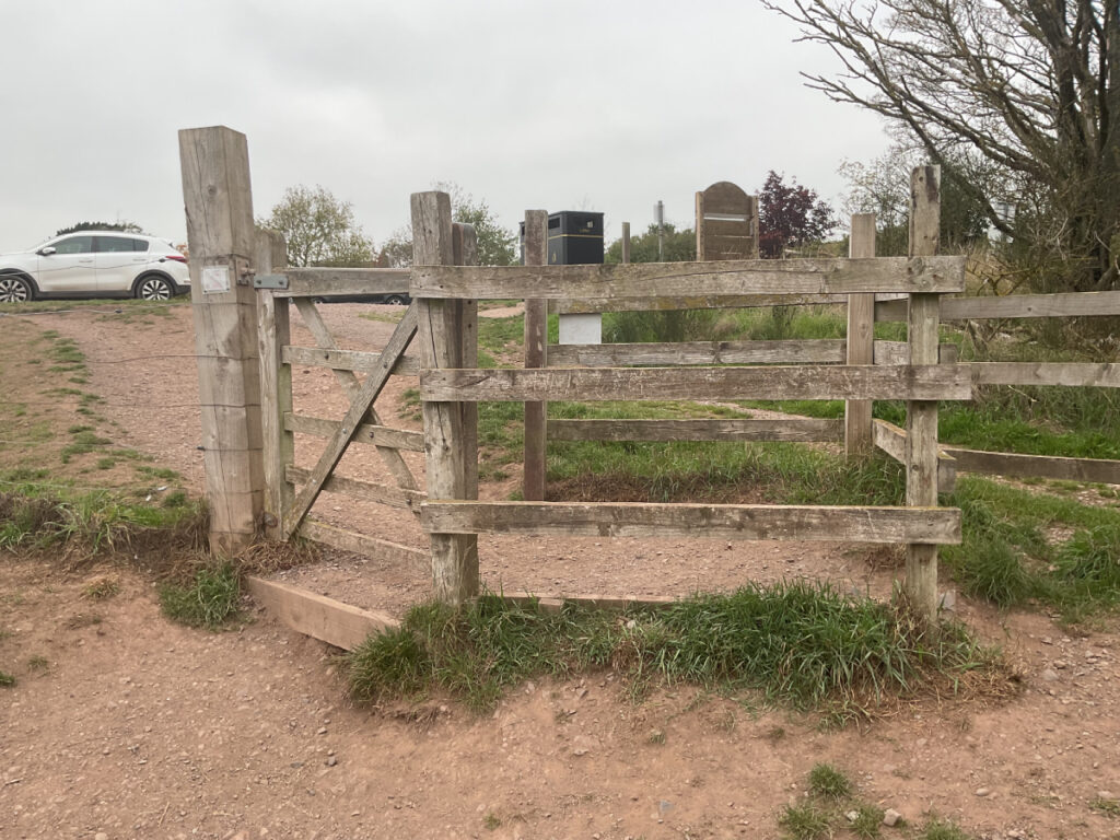 Picture showing a single step at one of the kissing gates from the viewpoint at Lyth Hill.