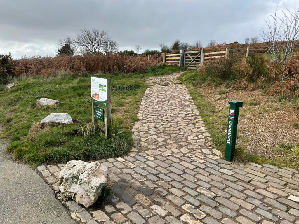 Photo showing the path from car park to the easy access route at The Knolls.