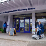 Hiring a mobility scooter at the Discovery Centre, Craven Arms