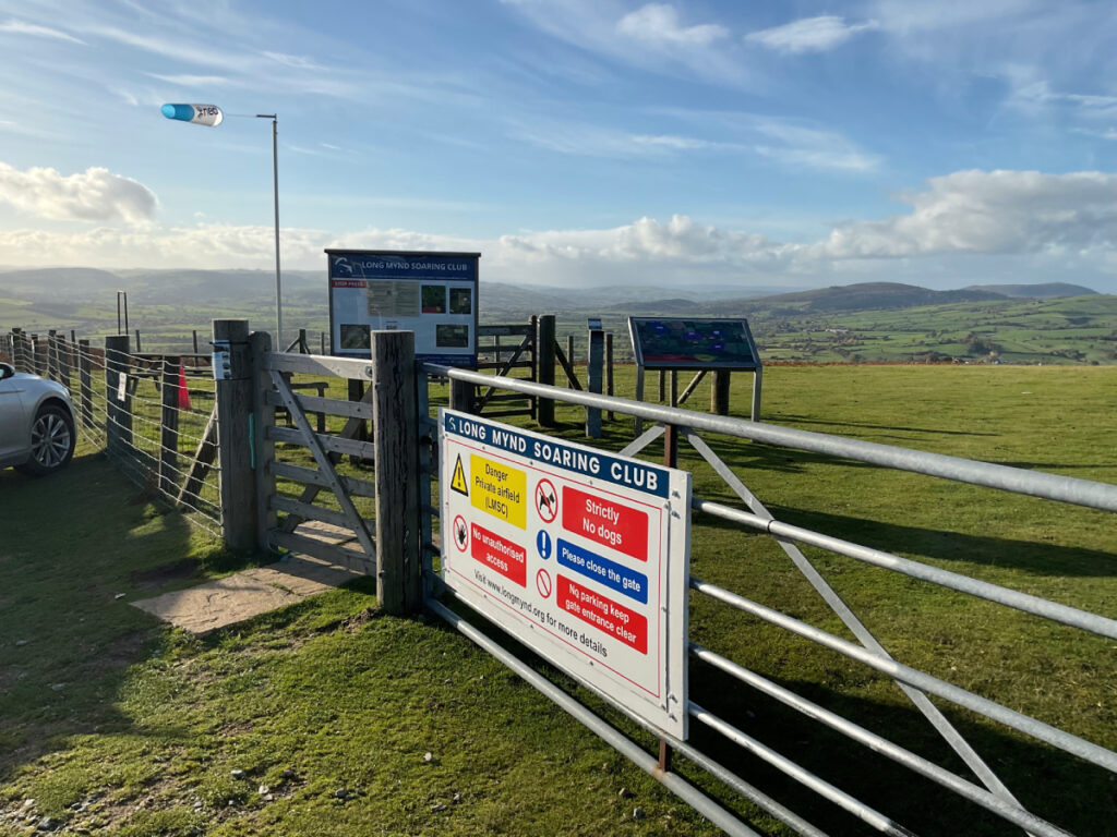 Photo showing one of two swing gates at The Gliding Club.