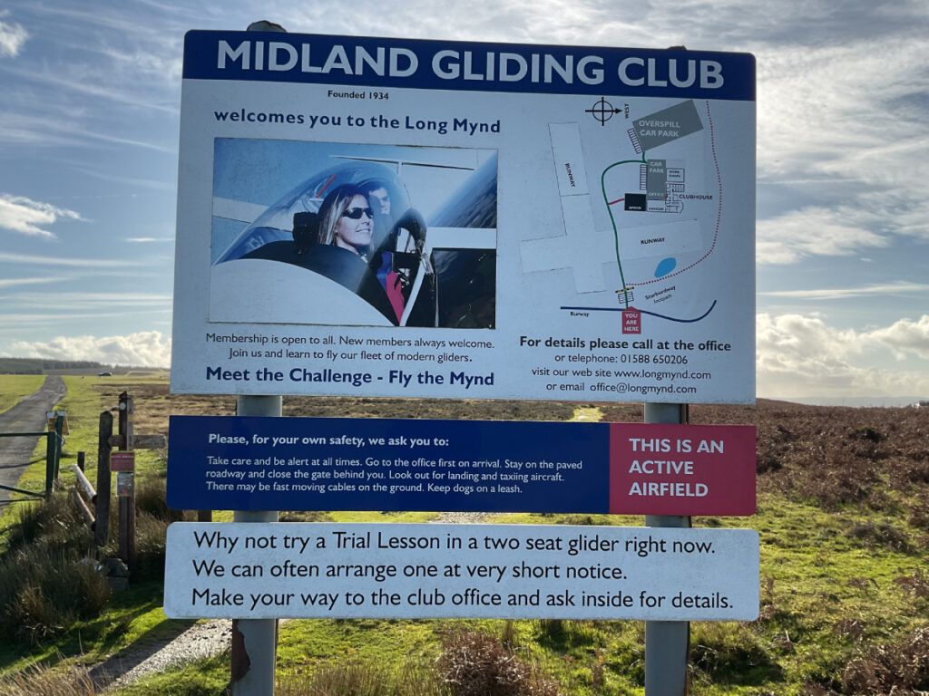Photo showing pictorial information about the gliding club.