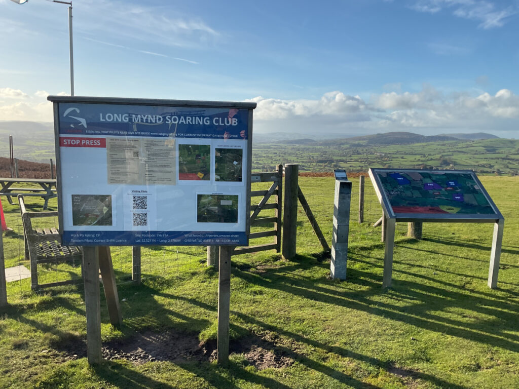 Photo showing the interpretation board at the gliding club.